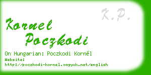 kornel poczkodi business card